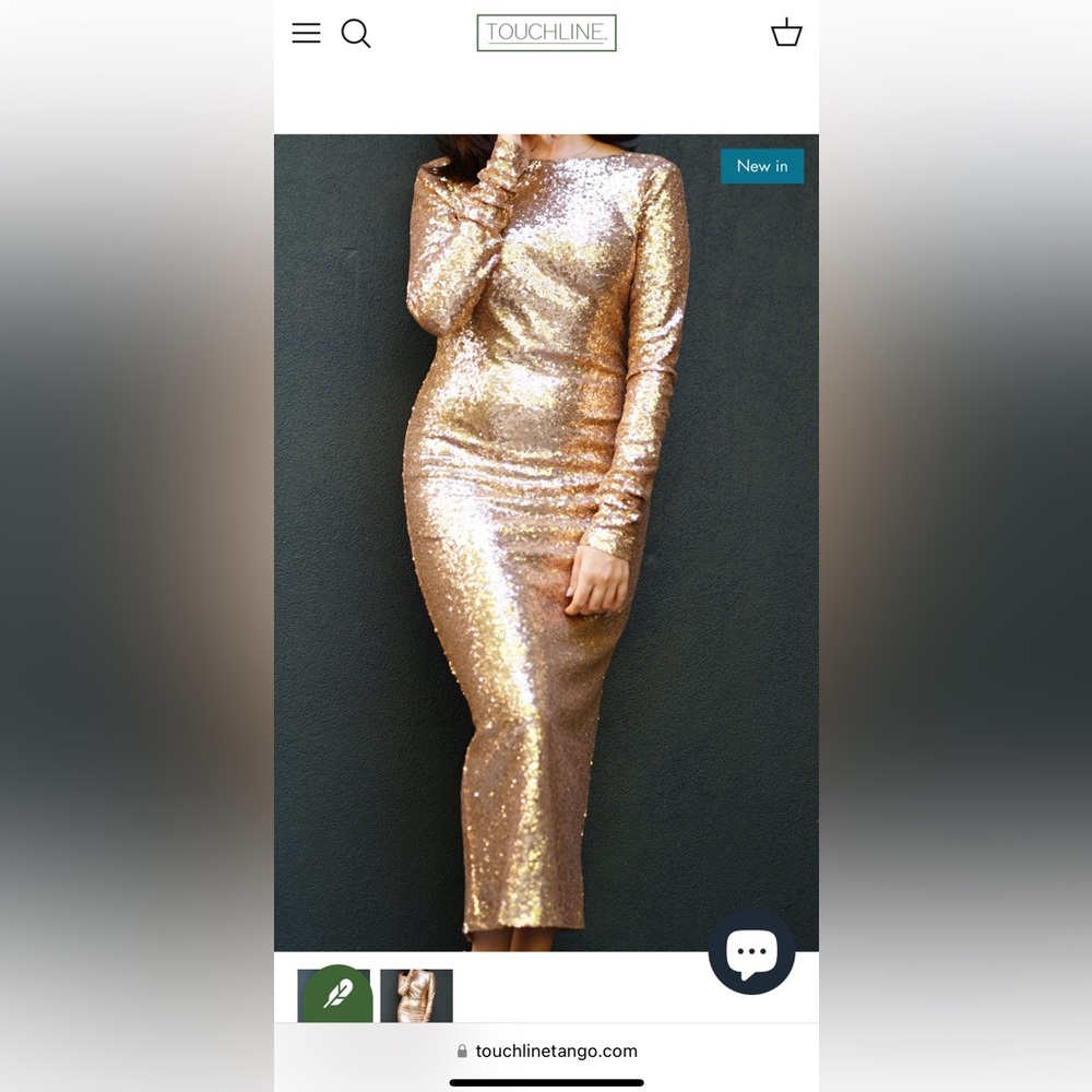 Touchline Tango Square Back Sequin Dress